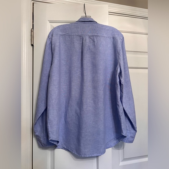 Everlane Blue Linen Relaxed Shirt Button Down Size 14 - Picture 3 of 4